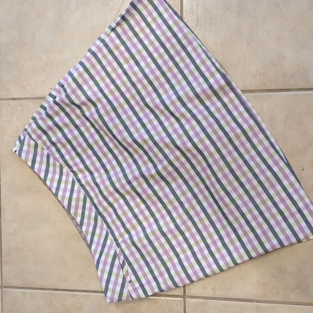 adidas Plaid Mini Skirt in White, Purple, Green